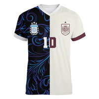Custom Argentina Espana Women V-Neck T-Shirt 2026 World Final Football