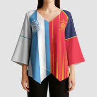 Custom Argentina Espana 2026 World Final Football Kimono Sleeve Blouse Come On Boys