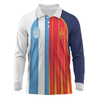 Custom Argentina Espana 2026 World Final Football Long Sleeve Polo Shirt Come On Boys
