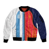 Custom Argentina Espana 2026 World Final Football Sleeve Zip Bomber Jacket Come On Boys
