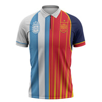 Custom Argentina Espana 2026 World Final Football Zipper Polo Shirt Come On Boys