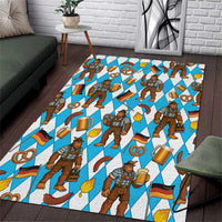 Funny Bigfoot Oktoberfest Area Rug Sasquatch Beer Pretzel Bavarian - Wonder Print Shop