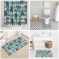 Funny Bigfoot Oktoberfest Bathroom Set Sasquatch Beer Pretzel Bavarian - Wonder Print Shop
