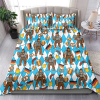 Funny Bigfoot Oktoberfest Bedding Set Sasquatch Beer Pretzel Bavarian - Wonder Print Shop