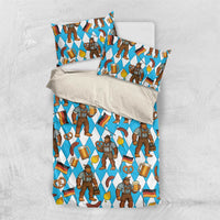 Funny Bigfoot Oktoberfest Bedding Set Sasquatch Beer Pretzel Bavarian - Wonder Print Shop