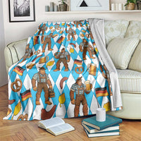 Funny Bigfoot Oktoberfest Blanket Sasquatch Beer Pretzel Bavarian - Wonder Print Shop