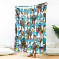 Funny Bigfoot Oktoberfest Blanket Sasquatch Beer Pretzel Bavarian - Wonder Print Shop