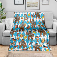 Funny Bigfoot Oktoberfest Blanket Sasquatch Beer Pretzel Bavarian - Wonder Print Shop