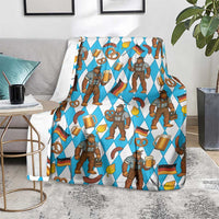 Funny Bigfoot Oktoberfest Blanket Sasquatch Beer Pretzel Bavarian - Wonder Print Shop