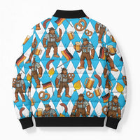 Funny Bigfoot Oktoberfest Bomber Puffer Jacket Sasquatch Beer Pretzel Bavarian - Wonder Print Shop