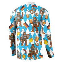 Funny Bigfoot Oktoberfest Button Sweatshirt Sasquatch Beer Pretzel Bavarian - Wonder Print Shop