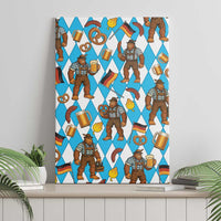 Funny Bigfoot Oktoberfest Canvas Wall Art Sasquatch Beer Pretzel Bavarian - Wonder Print Shop