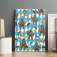 Funny Bigfoot Oktoberfest Canvas Wall Art Sasquatch Beer Pretzel Bavarian - Wonder Print Shop
