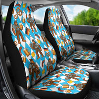 Funny Bigfoot Oktoberfest Car Seat Cover Sasquatch Beer Pretzel Bavarian - Wonder Print Shop