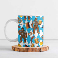 Funny Bigfoot Oktoberfest Ceramic Mug Sasquatch Beer Pretzel Bavarian - Wonder Print Shop