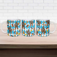 Funny Bigfoot Oktoberfest Ceramic Mug Sasquatch Beer Pretzel Bavarian - Wonder Print Shop