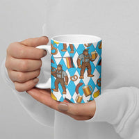 Funny Bigfoot Oktoberfest Ceramic Mug Sasquatch Beer Pretzel Bavarian - Wonder Print Shop