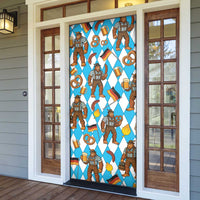 Funny Bigfoot Oktoberfest Door Cover Sasquatch Beer Pretzel Bavarian - Wonder Print Shop