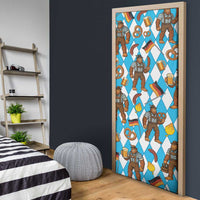 Funny Bigfoot Oktoberfest Door Cover Sasquatch Beer Pretzel Bavarian - Wonder Print Shop