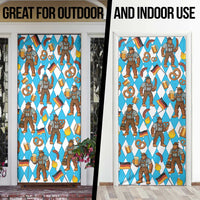Funny Bigfoot Oktoberfest Door Cover Sasquatch Beer Pretzel Bavarian - Wonder Print Shop