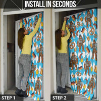 Funny Bigfoot Oktoberfest Door Cover Sasquatch Beer Pretzel Bavarian - Wonder Print Shop