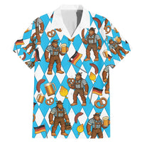 Funny Bigfoot Oktoberfest Family Matching Mermaid Dress and Hawaiian Shirt Sasquatch Beer Pretzel Bavarian - Wonder Print Shop
