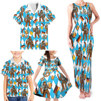 Funny Bigfoot Oktoberfest Family Matching Tank Maxi Dress and Hawaiian Shirt Sasquatch Beer Pretzel Bavarian - Wonder Print Shop