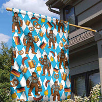 Funny Bigfoot Oktoberfest Garden Flag Sasquatch Beer Pretzel Bavarian - Wonder Print Shop