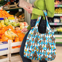 Funny Bigfoot Oktoberfest Grocery Bag Sasquatch Beer Pretzel Bavarian - Wonder Print Shop