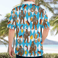 Funny Bigfoot Oktoberfest Hawaiian Shirt Sasquatch Beer Pretzel Bavarian - Wonder Print Shop