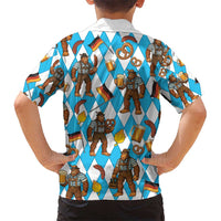 Funny Bigfoot Oktoberfest Hawaiian Shirt Sasquatch Beer Pretzel Bavarian - Wonder Print Shop