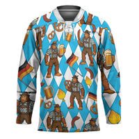Funny Bigfoot Oktoberfest Hockey Jersey Sasquatch Beer Pretzel Bavarian - Wonder Print Shop