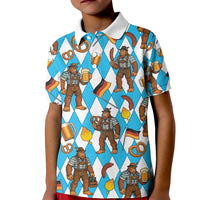 Funny Bigfoot Oktoberfest Kid Polo Shirt Sasquatch Beer Pretzel Bavarian - Wonder Print Shop