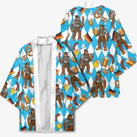 Funny Bigfoot Oktoberfest Kimono Sasquatch Beer Pretzel Bavarian - Wonder Print Shop