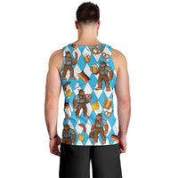 Funny Bigfoot Oktoberfest Men Tank Top Sasquatch Beer Pretzel Bavarian - Wonder Print Shop