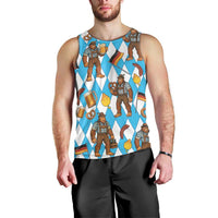 Funny Bigfoot Oktoberfest Men Tank Top Sasquatch Beer Pretzel Bavarian - Wonder Print Shop