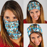 Funny Bigfoot Oktoberfest Neck Gaiter Sasquatch Beer Pretzel Bavarian - Wonder Print Shop