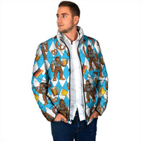 Funny Bigfoot Oktoberfest Padded Jacket Sasquatch Beer Pretzel Bavarian - Wonder Print Shop