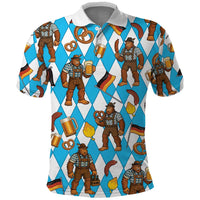 Funny Bigfoot Oktoberfest Polo Shirt Sasquatch Beer Pretzel Bavarian - Wonder Print Shop