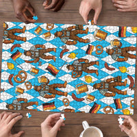 Funny Bigfoot Oktoberfest Puzzle Sasquatch Beer Pretzel Bavarian - Wonder Print Shop
