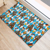 Funny Bigfoot Oktoberfest Rubber Doormat Sasquatch Beer Pretzel Bavarian - Wonder Print Shop