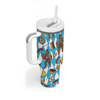 Funny Bigfoot Oktoberfest Tumbler With Handle Sasquatch Beer Pretzel Bavarian - Wonder Print Shop