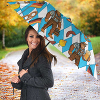 Funny Bigfoot Oktoberfest Umbrella Sasquatch Beer Pretzel Bavarian - Wonder Print Shop