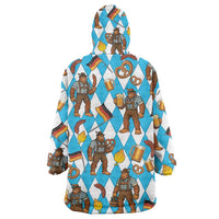 Funny Bigfoot Oktoberfest Wearable Blanket Hoodie Sasquatch Beer Pretzel Bavarian - Wonder Print Shop