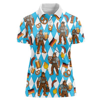Funny Bigfoot Oktoberfest Women Polo Shirt Sasquatch Beer Pretzel Bavarian - Wonder Print Shop
