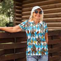 Funny Bigfoot Oktoberfest Women Polo Shirt Sasquatch Beer Pretzel Bavarian - Wonder Print Shop