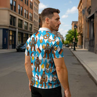 Funny Bigfoot Oktoberfest Zipper Polo Shirt Sasquatch Beer Pretzel Bavarian - Wonder Print Shop