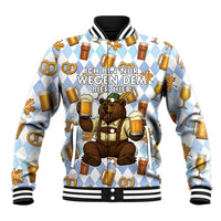 Funny Beer Oktoberfest Baseball Jacket Ich Bin Nur Wegen Dem Bier Hier - Wonder Print Shop