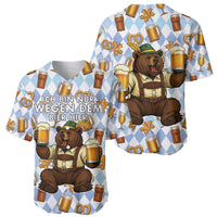 Funny Beer Oktoberfest Baseball Jersey Ich Bin Nur Wegen Dem Bier Hier - Wonder Print Shop