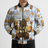 Funny Beer Oktoberfest Bomber Puffer Jacket Ich Bin Nur Wegen Dem Bier Hier - Wonder Print Shop